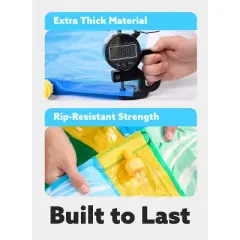 Joyfy 22.5ft Waves Double Lane Water Slides, Summer Backyard Lawn Water Slip and Slide with Build in Sprinkler&Inflatable Bodyboards