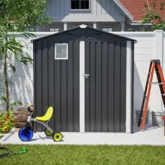 GDFStudio George Modern 6x4 FT Metal Outdoor Storage Shed