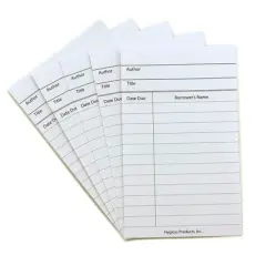 Hygloss Library Cards & Non-Adhesive Pockets Combo, White, 150 Each/300 Pieces