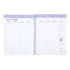 Yoobi SmileyWorld 8.5"x11" 2025-2026 Monthly Planner Teal Holographic Smiley