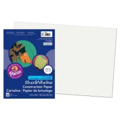 Prang Heavyweight Construction Paper, White, 12" x 18", 250 Sheets
