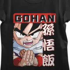 Dragon Ball Z Gohan Close Up Art Crew Neck Short Sleeve Black Women's T-shirt