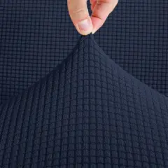 Home Mart Goods 3-Piece Set Navy Blue 4-Way Stretch Ruffled Skirt Slipcover Sofa Loveseat & Armchair Cover Protector