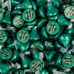 100 Pcs St. Patrick's Day Candy Hershey's Kisses Milk Chocolate (1lb, Approx. 100 Pcs)  - By Just Candy
