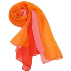 Allegra K Women Long Chiffon Light  Silky Gradient Color Shawl Wrap Scarf