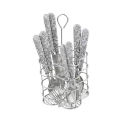 French Home 16pc Stainless Steel Bistro Flatware Set Lace Overlay