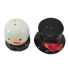 Abbott 2.5 Inch Snowman & Hat Salt & Pepper Christmas , Cardinal Stack Set Winter (2PC)