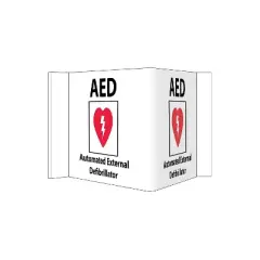National Marker Visi Sign Aed W/Graphic 8X14 1/2 .125 PVC Plastic VS27W