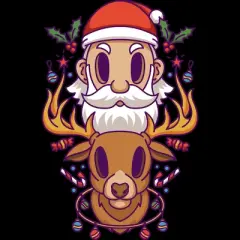 Women's Design By Humans Santa and The Reindeer By PentoolKnight Racerback Tank Top