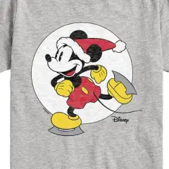 Boys' - Disney - Mickey Skating Christmas Short Sleeve Graphic T-Shirt