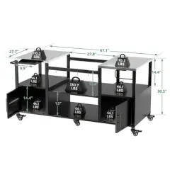 67.1"W Outdoor Grill Cart, Rolling Kitchen Island on Wheels with Storage, Metal Patio Bar Cart with Lockable Wheels for Backyard Garden Poolside