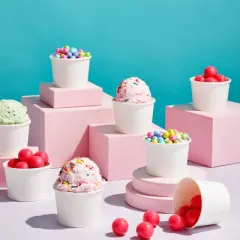 Juvale 100 Pack Disposable Ice Cream Sundae Cups for Frozen Dessert, Yogurt, Fruit Cocktails, 5 oz