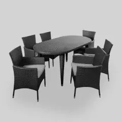 Vincent 7pc Wicker Patio Dining Set - Christopher Knight Home