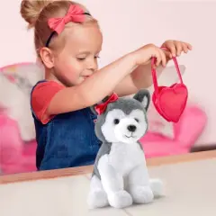 FAO Schwarz 12" Sparklers Plush Husky with Purse