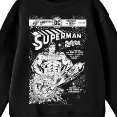 Superman Comic Cover No. 300 Crew Neck Long Sleeve Black Youth Tee