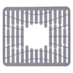 OXO 11.3" x 12.8" Silicone Sink Mat Gray: Kitchen Sink Protector & Dish Drying Mat, Machine Washable