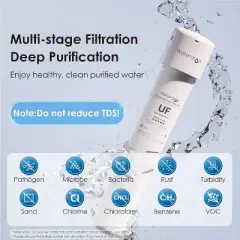 Waterdrop 17UBW-UF Under Sink Water Filter System, with Dedicated Brushed Nickel Faucet, Extra RF17W-UF Replacement Filter