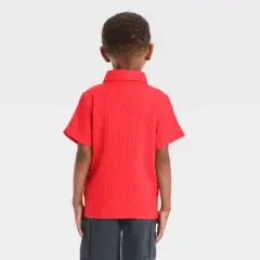 Toddler Boys' Checkered Jacquard Shirt - Cat & Jack&trade; Red/Orange