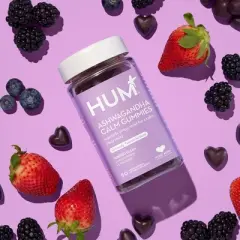 HUM Nutrition Stress Vegan Relief, Relaxation, Healthy Cortisol Level - L-Theanine & Sensoril Ashwagandha Calm Gummies  - 50 ct