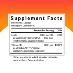 Seeking Health Active B12 with L-5-MTHF, 60 Lozenges, Vitamin B12 Supplement, Vegan- and Vegetarian-Friendly B12 Vitamin, MTHFR (60 Lozenges)*
