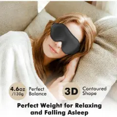 Weighted Eye Mask for Sleeping for Men and Women, Ideal for Lash Extensions, Travel Blackout Night Blindfold with Adjustable Strap