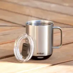Ember 10oz Sliding Lid: Black & Clear Plastic Replacement Lid for Ember Tumblers, Hand Wash, Cold Beverages