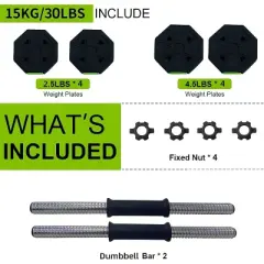 Adjustable dumbbell set, adjustable weight 30/44/66/80 lbs, suitable for home gym