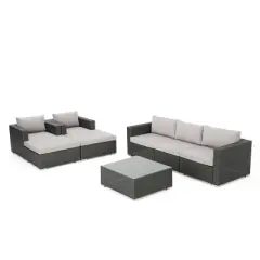 Santa Rosa 8pc Wicker Chat Set - Gray - Christopher Knight Home