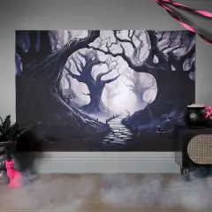 56" Haunted Wood Backdrop Halloween Decorative Prop Green - Hyde and EEK! Boutique&trade;