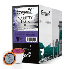 Prospect Tea Sampler for Keurig K-Cup Brewer, Assorted Variety Pack, 40 Count