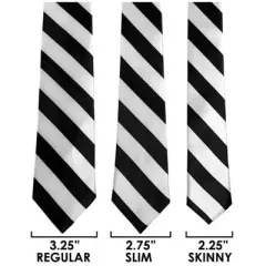 Men's 2 W And 58 L Inch With 0.75 Inch Stripe Width College Stripe Skinny Woven Necktie