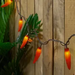 Northlight 35-Count Orange Chili Pepper Patio String Light Set, 22.5ft Brown Wire