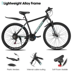 BAMCBASE Sedona Mountain Bike for Men Women, 26" 27.5" Aluminum Alloy MTB with Shimano 21 Speeds, Fork Suspension