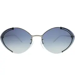 Prada  GAQ3A0 Womens Oval Sunglasses Silver/Black 63mm