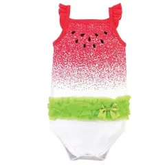 Little Treasure Baby Girl Cotton Bodysuits 3pk, Watermelon