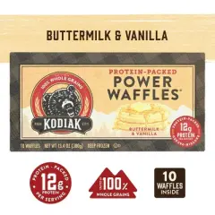 Kodiak  Frozen Power Waffles Buttermilk & Vanilla -13.4oz/10ct