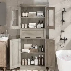 66.9" Pantry Cabinet with Drawer, Kitchen Storage Buffet Cabinet with 4 Shelves, Freestand Storage Cabinet