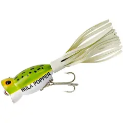 Arbogast Hula Popper 3/8 oz Fishing Lure - Frog/White Belly