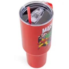 Silver Buffalo Marvel Comics The Avengers 40-Ounce Red Stainless Steel Tumbler With Handle