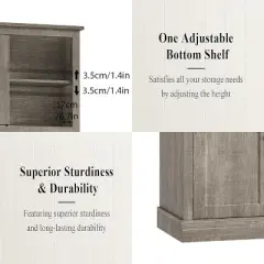 71" Tall Farmhouse Pantry Cabinet with Anti-Tipping Device, Storage Hutch with Doors, Shelves & Drawer for Kitchen