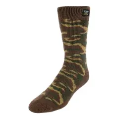 CTM Men's Insulated Thermal Camo Print Socks with Fleece Lining