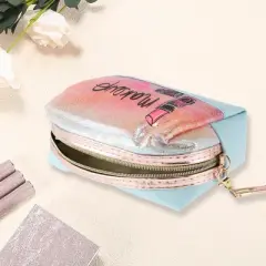 Unique Bargains Women Portable Lipstick Makeup Bag Blue 1 Pc