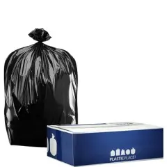 Plasticplace 42 Gallon Contractor Trash Bags, Black (50 Count)