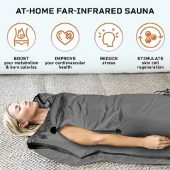 LifePro Portable Far Infrared Sauna Blanket for Home Detox - Calm Your Body and Mind, Large Gray Design for Effective Detoxification