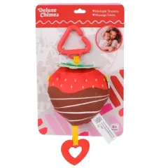Sunny Days Deluxe Chime Teether Baby Toy - Chocolate Strawberry - Valentine's Day