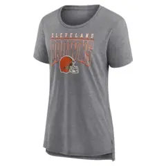 NFL Cleveland Browns Women's Champ Caliber Heather Short Sleeve Scoop Neck Triblend T-Shirt