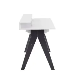Wishbone Contemporary Computer Desk Wood Gray/White - LumiSource