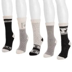 Muk Luks Women's 5 Pack Wool Socks