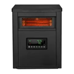 LifeSmart LifePro 1500W Portable Electric Infrared Quartz Indoor Space Heater with 8 Adjustable Heating Elements and Remote Control, Black