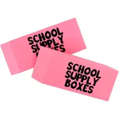 School Supply Boxes | Pink Wedge Erasers | Smudge-Free and Durable | Available in 10, 50, and 200 Packs